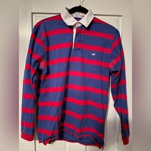 SOUTHER TIDE RUGBY SHIRT BLUE & RED STRIPED